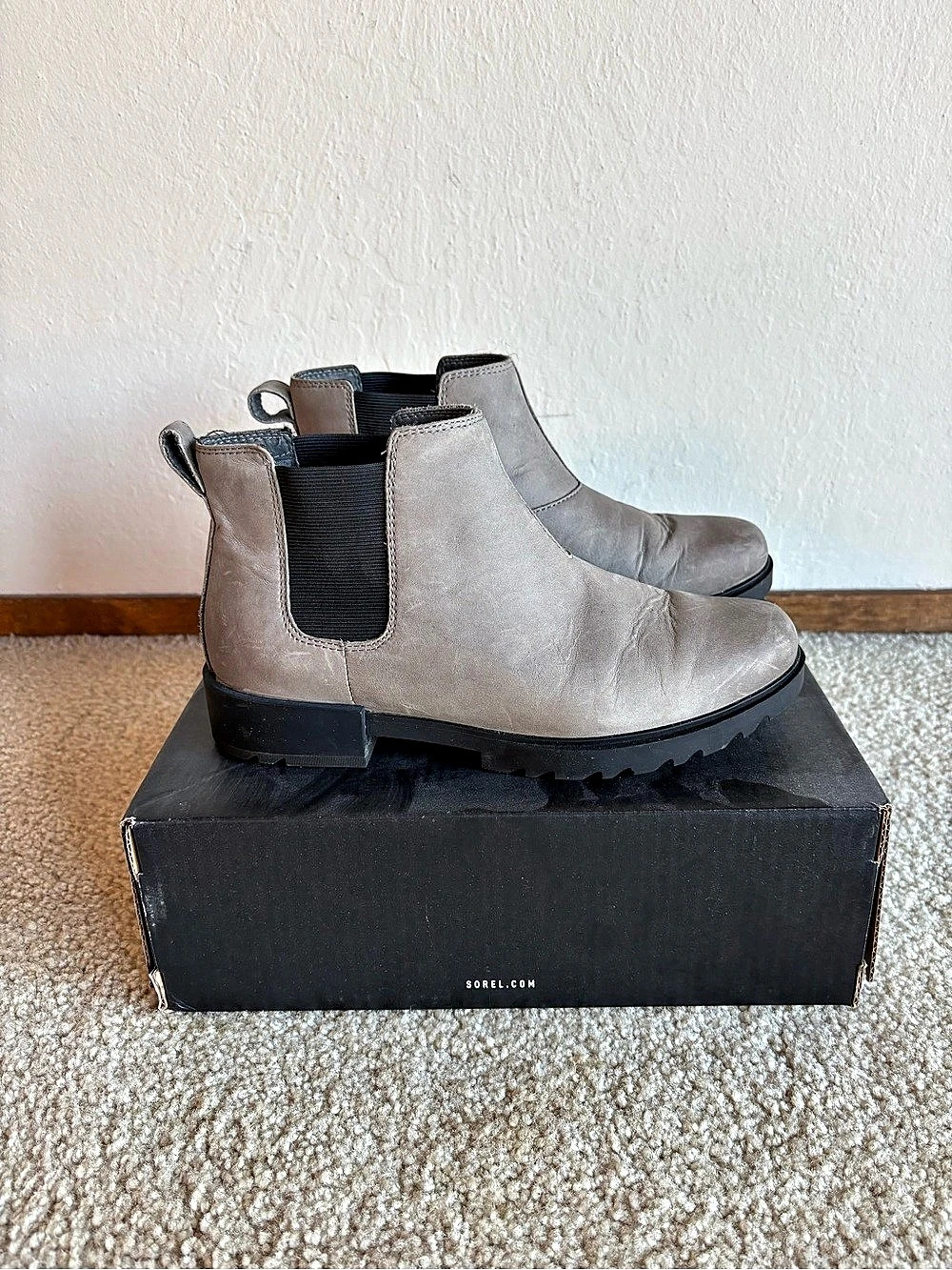 Sorel Emelie II Chelsea Boots Quarrt Women's US 9